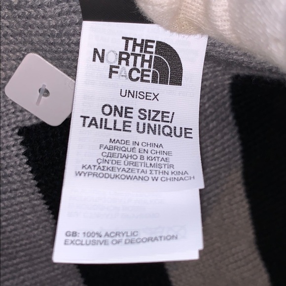NWT The North Face Logo Scarf - Black/ Gray - Picture 5 of 10